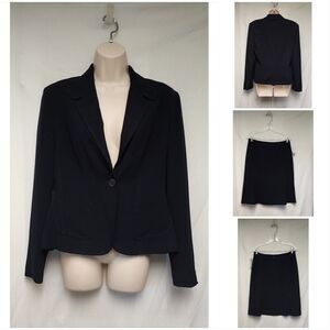 Larry Lavine 2PC Navy Blue Skirt Suit Women's Size Size 8 NWT